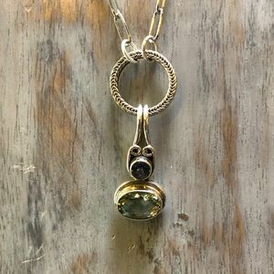 Mystic Topaz & Light Green Quartz Necklace
